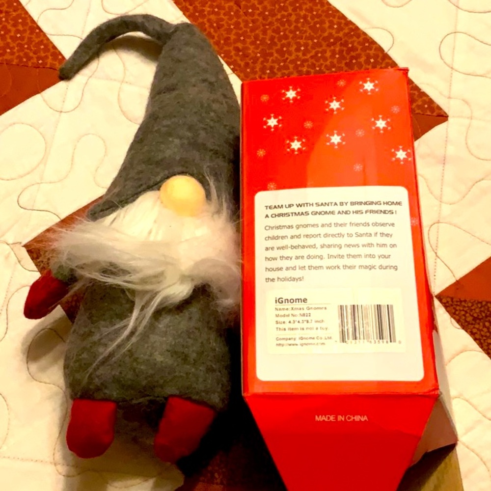 Christmas gnome brand new with box. But no tags.